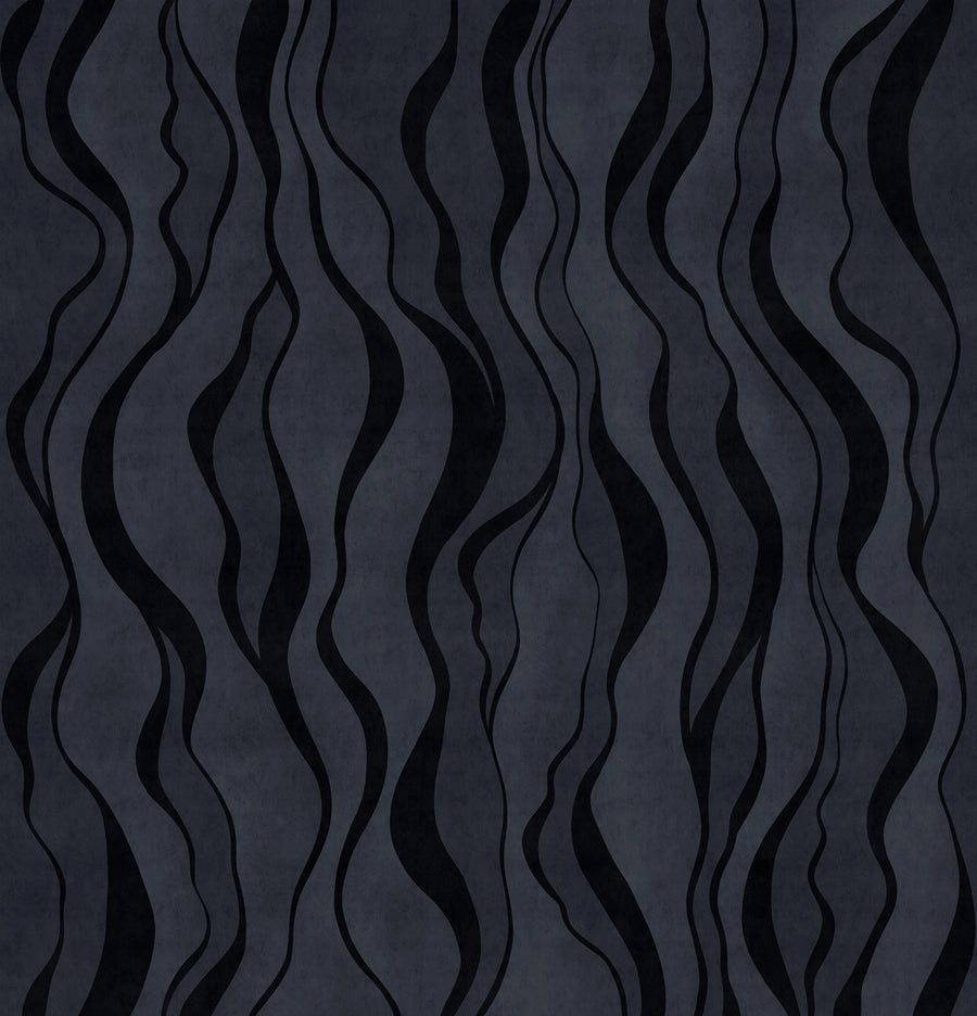 Gentle Lines, Dark Blue Mural Wallpaper