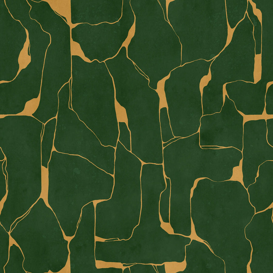 Linear Flow, Green Mural Wallpaper