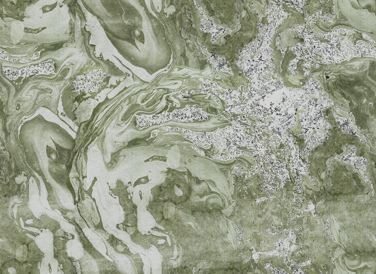 Marble Flow, Green Mural Wallpaper - pure wallpaper artwork