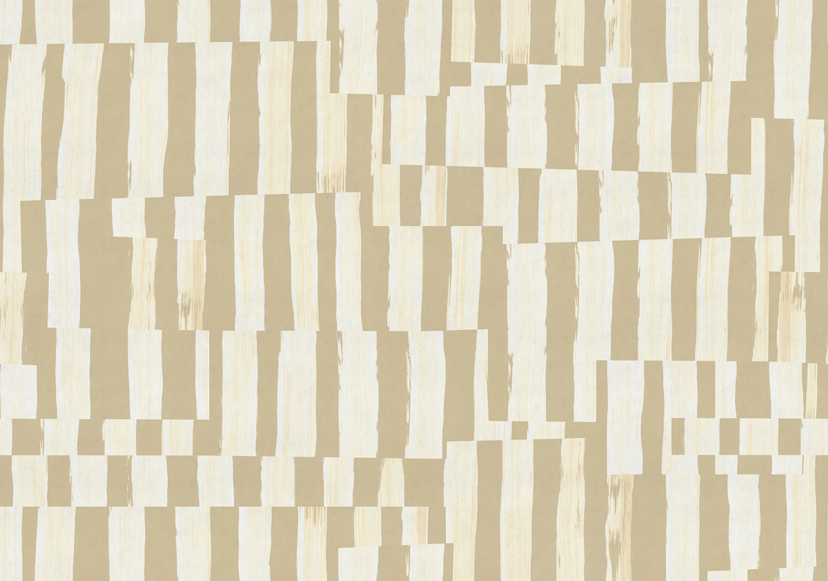 Broken Stripes, Beige Mural Wallpaper - pure wallpaper artwork