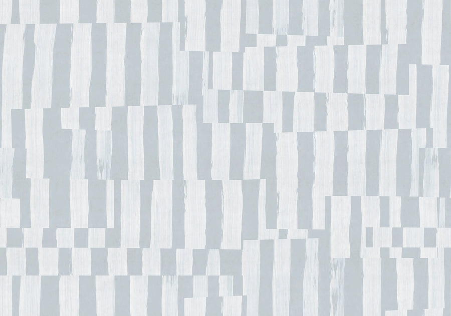Broken Stripes, Light Blue Mural Wallpaper