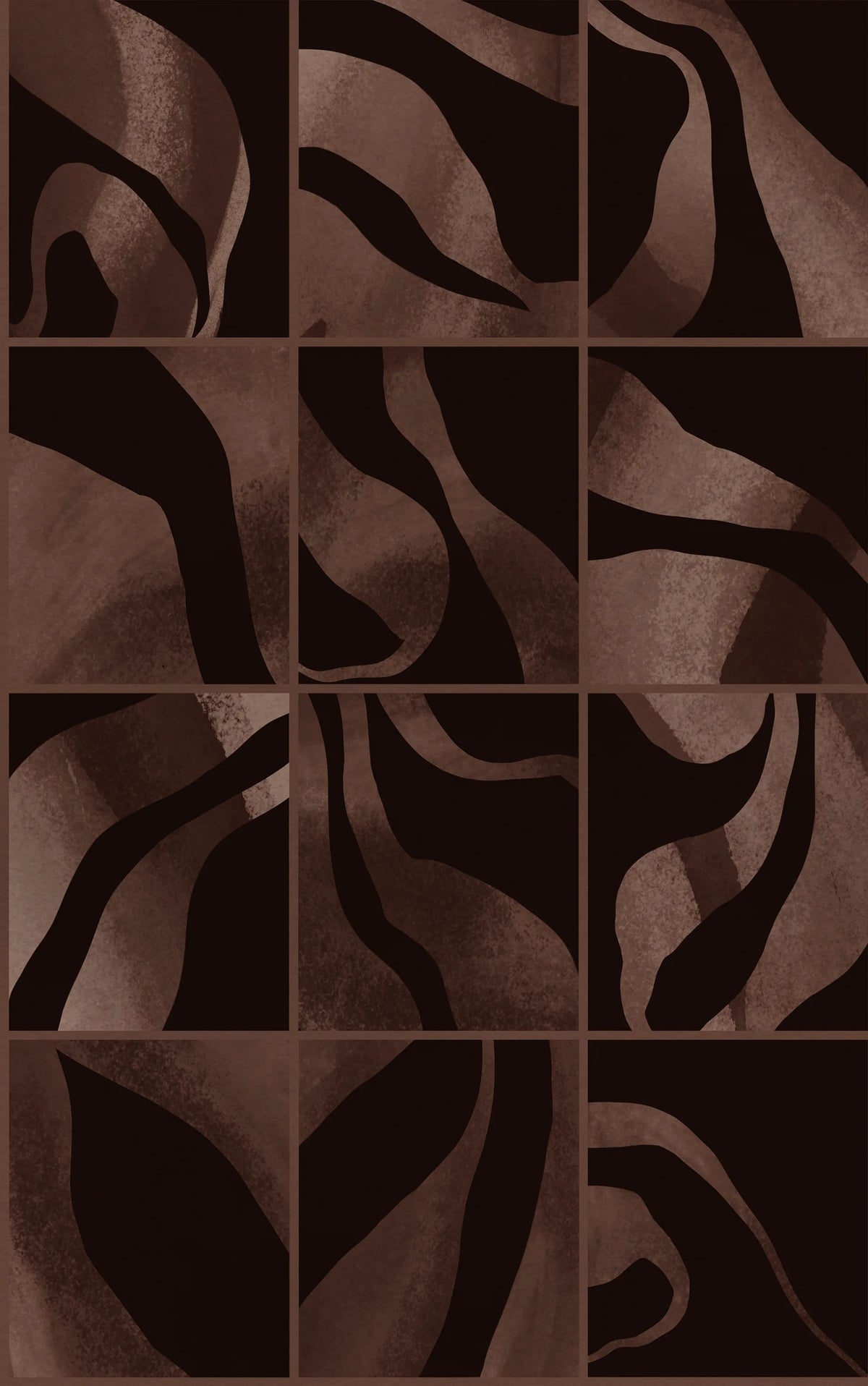 Floating Tiles, Dark Brown Mural Wallpaper - pure wallpaper artwork