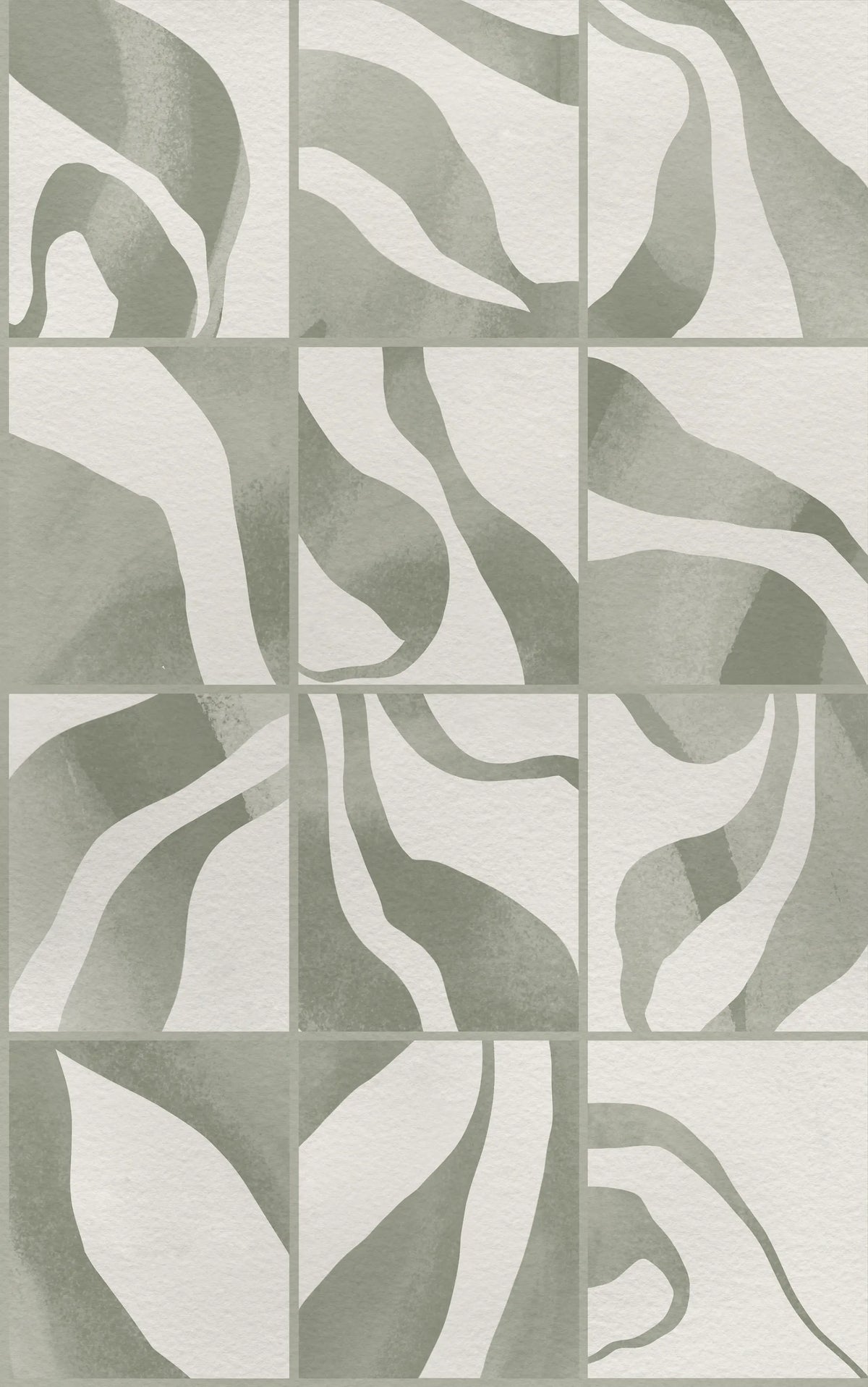 Floating Tiles, Green Mural Wallpaper - pure wallpaper artwork