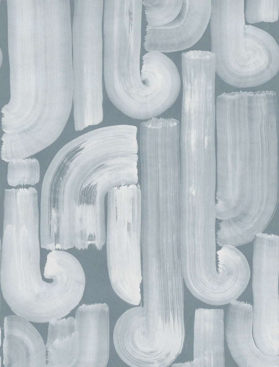 Smooth Brush, Blue Mural Wallpaper