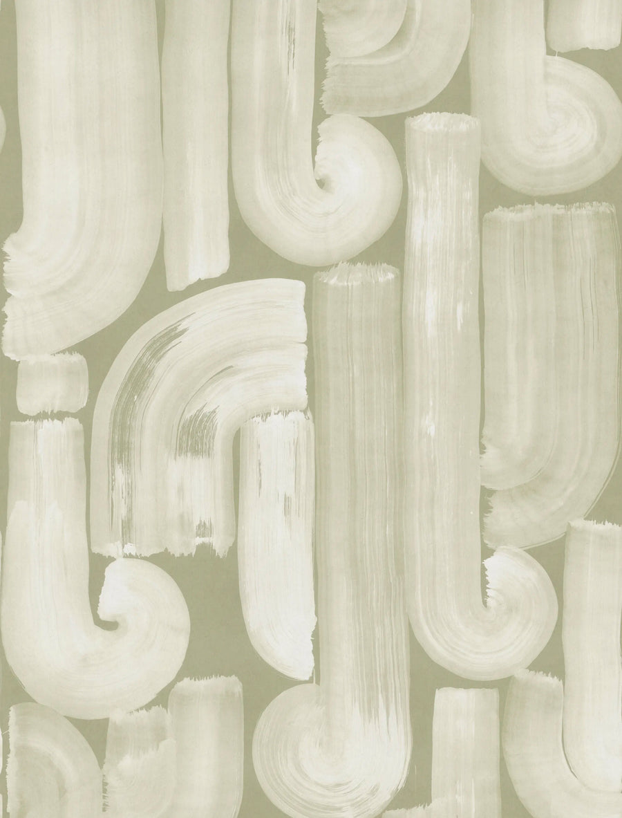 Smooth Brush, Green Mural Wallpaper