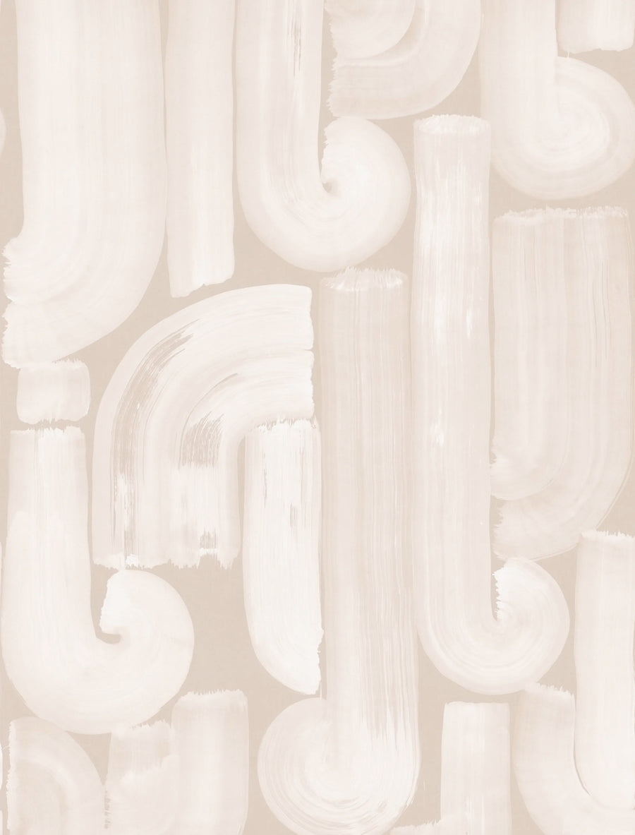 Smooth Brush, Beige Mural Wallpaper