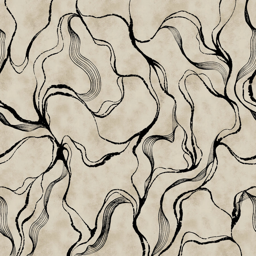 Soft Curve, Black Mural Wallpaper