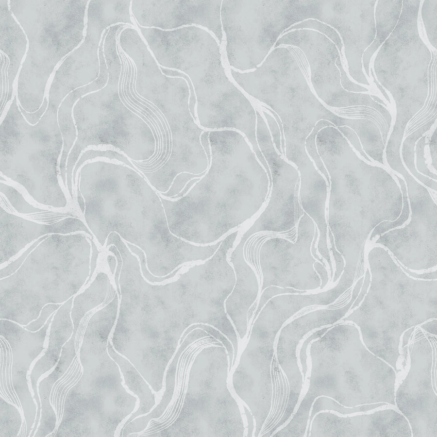Soft Curve, Blue Mural Wallpaper