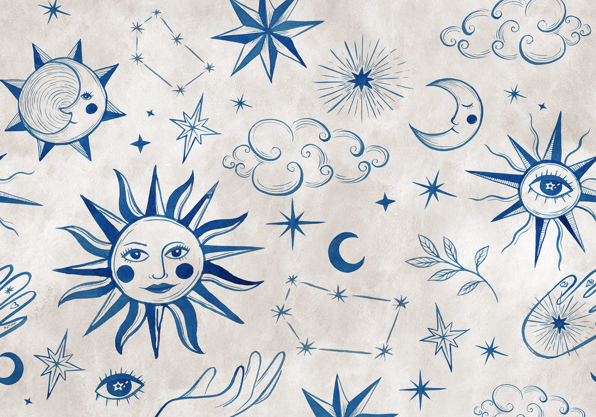 Astrology, Blue Mural Wallpaper - pure wallpaper artwork