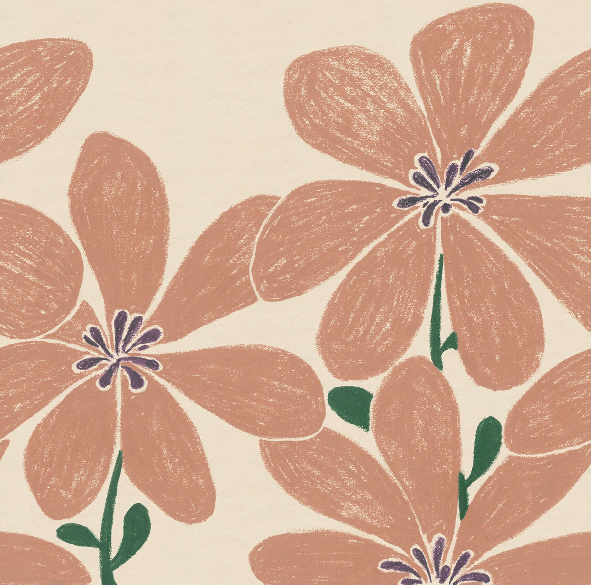 Sketched Flower, Red Mural Wallpaper - pure wallpaper artwork