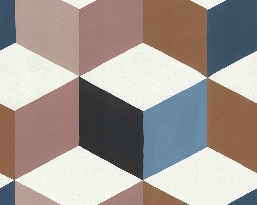 Colorful Rombs, Pink Mural Wallpaper