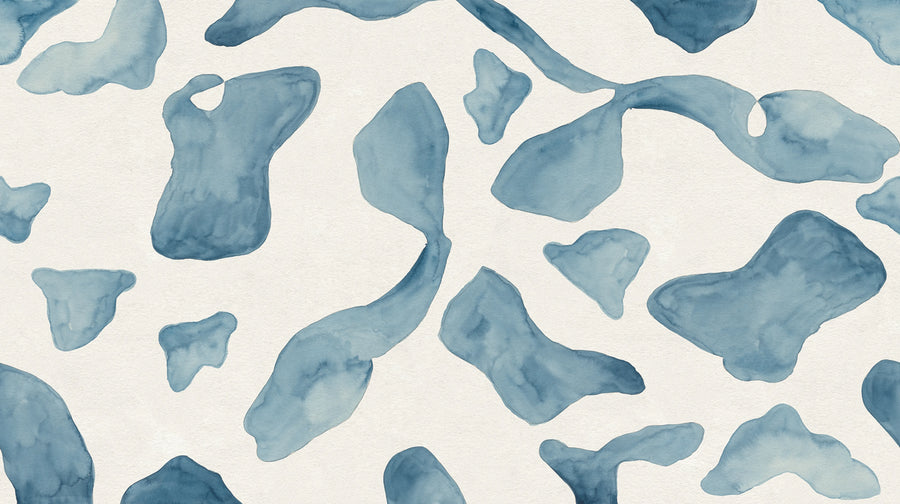 Abstract Motifs, Blue Mural Wallpaper