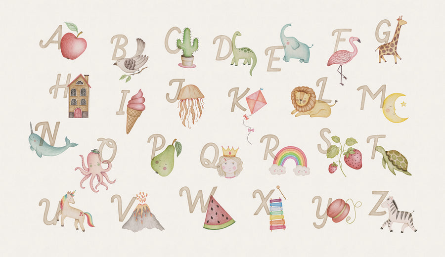 Learning ABC, English Mural Wallpaper
