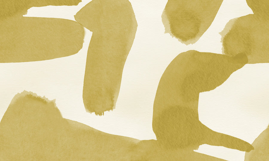 Wiggle Shapes, Yellow Mural Wallpaper