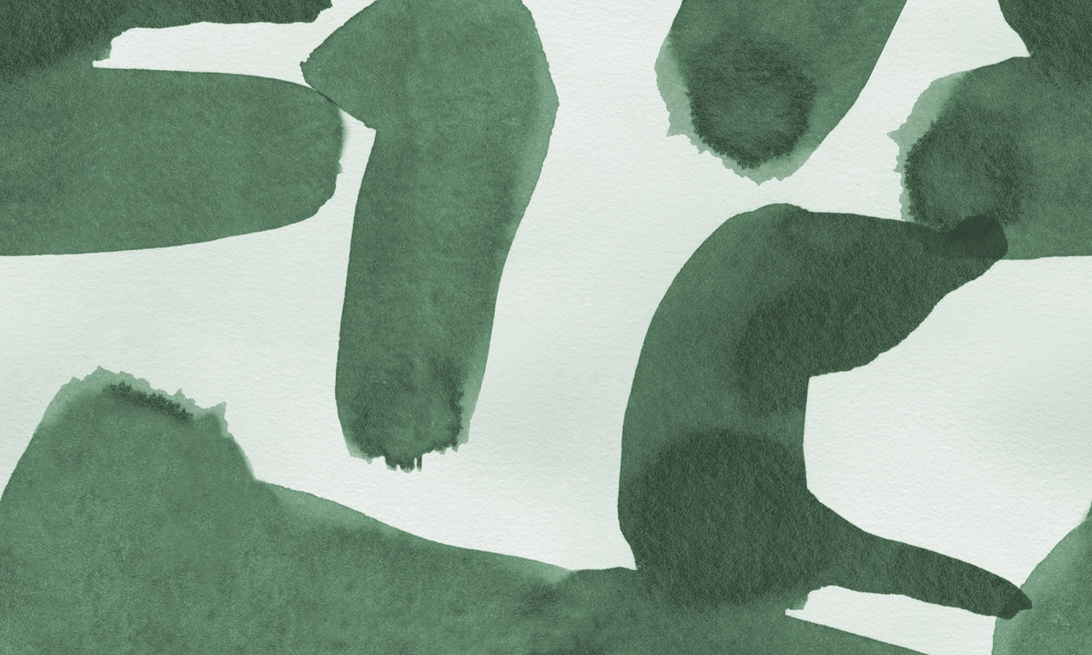 Wiggle Shapes, Green Mural Wallpaper - pure wallpaper artwork