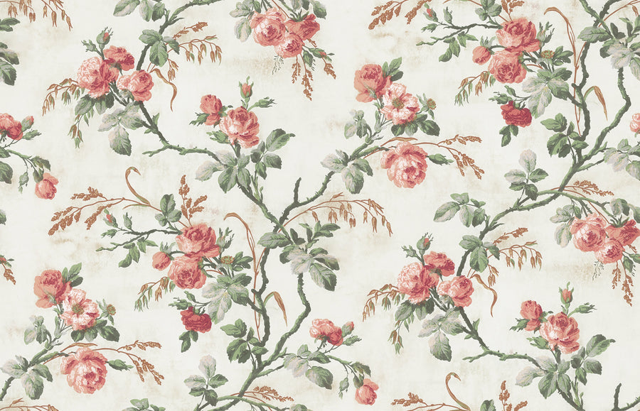 Rose Garland, Pink Mural Wallpaper