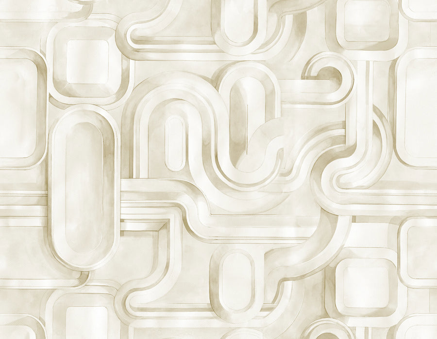 Abstract Path, Beige Mural Wallpaper
