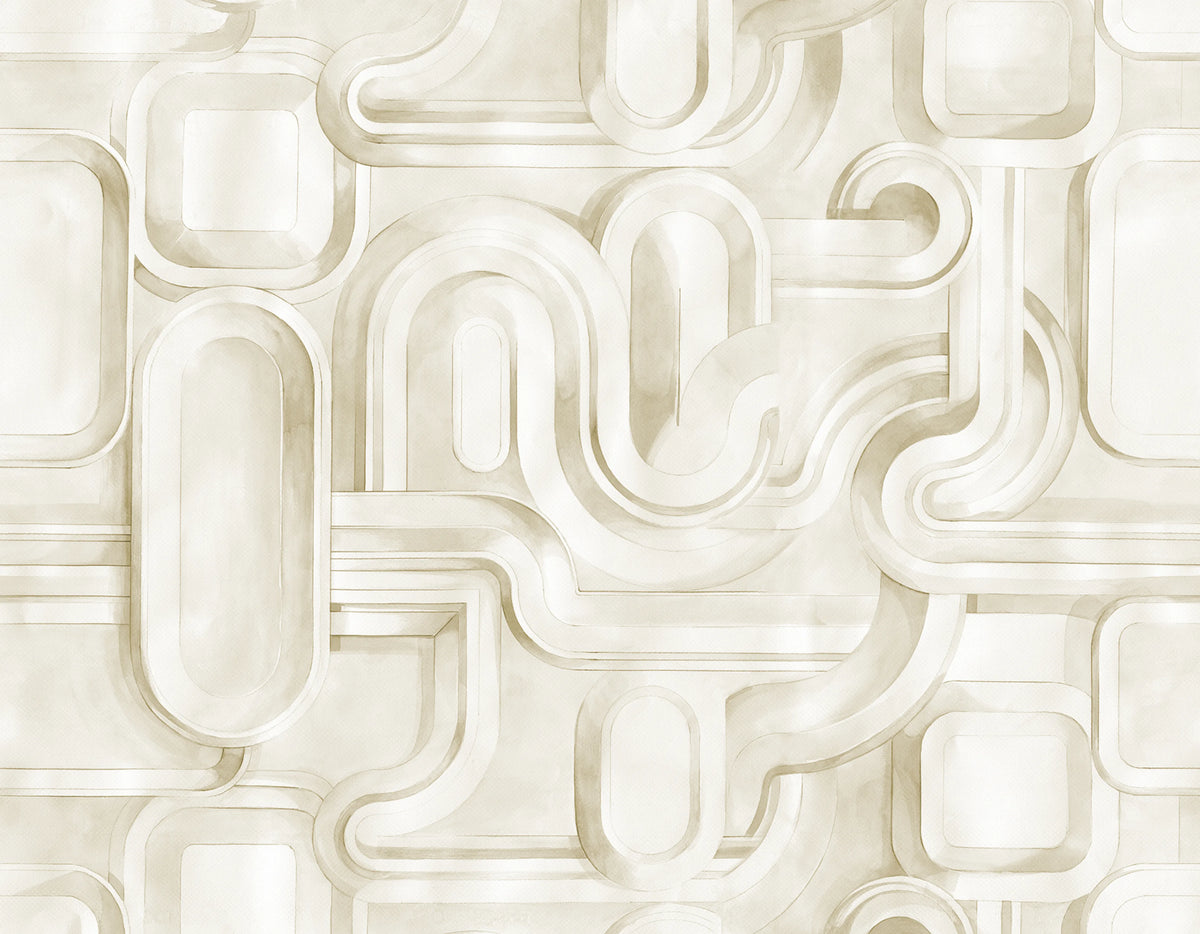 Abstract Path, Beige Mural Wallpaper - pure wallpaper artwork