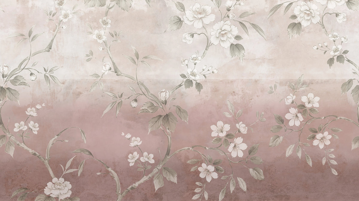 Concrete Flowers, Pink Mural Wallpaper - pure wallpaper artwork