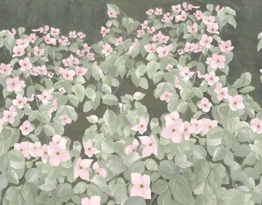 Parkflowers, Pink Mural Wallpaper