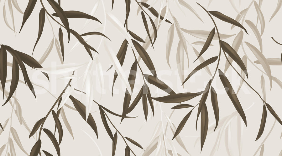Bamboo Jungle, Brown Mural Wallpaper
