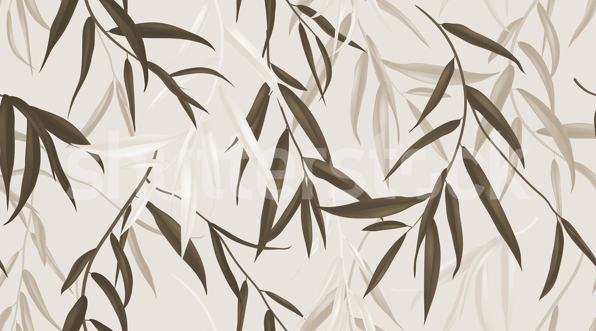 Bamboo Jungle, Brown Mural Wallpaper - pure wallpaper artwork