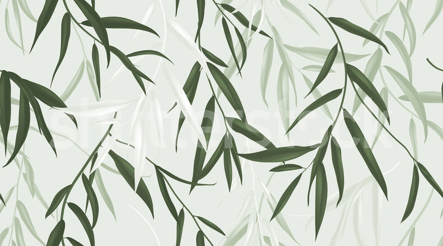 Bamboo Jungle, Green Mural Wallpaper