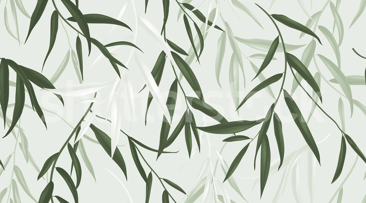Bamboo Jungle, Green Mural Wallpaper - pure wallpaper artwork