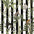 Monkey Stripes, Black Mural Wallpaper - pure wallpaper artwork