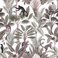 Tropical Monkeys, Red Mural Wallpaper - pure wallpaper artwork