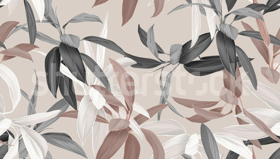 Lily Garden, Rust Mural Wallpaper