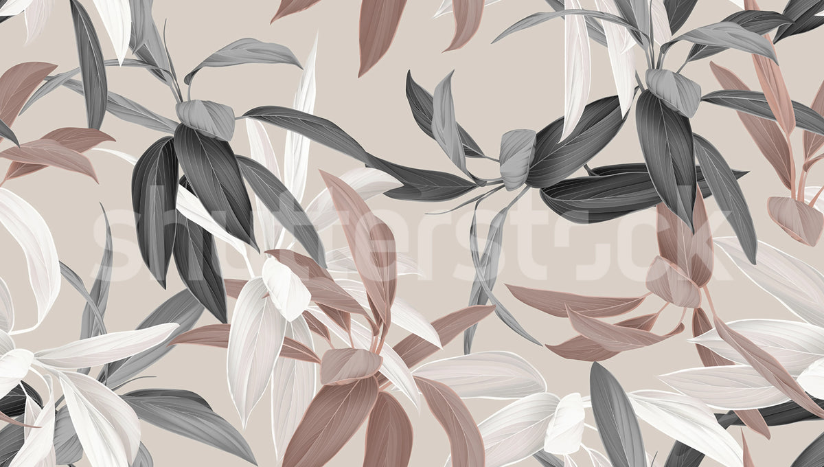 Lily Garden, Rust Mural Wallpaper - pure wallpaper artwork