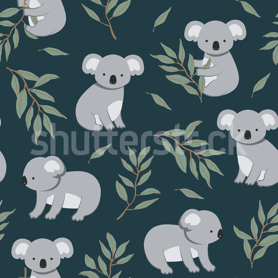Koala Friends, Night Mural Wallpaper