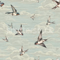 Swallow Sky, Vintage Blue Mural Wallpaper - pure wallpaper artwork