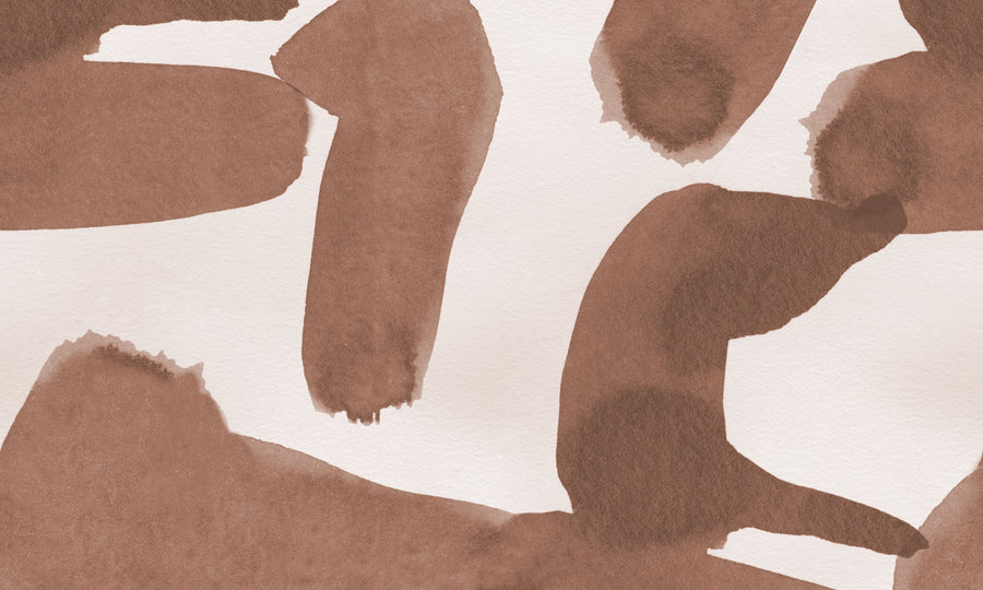 Wiggle Shapes, Mocha Mousse Mural Wallpaper