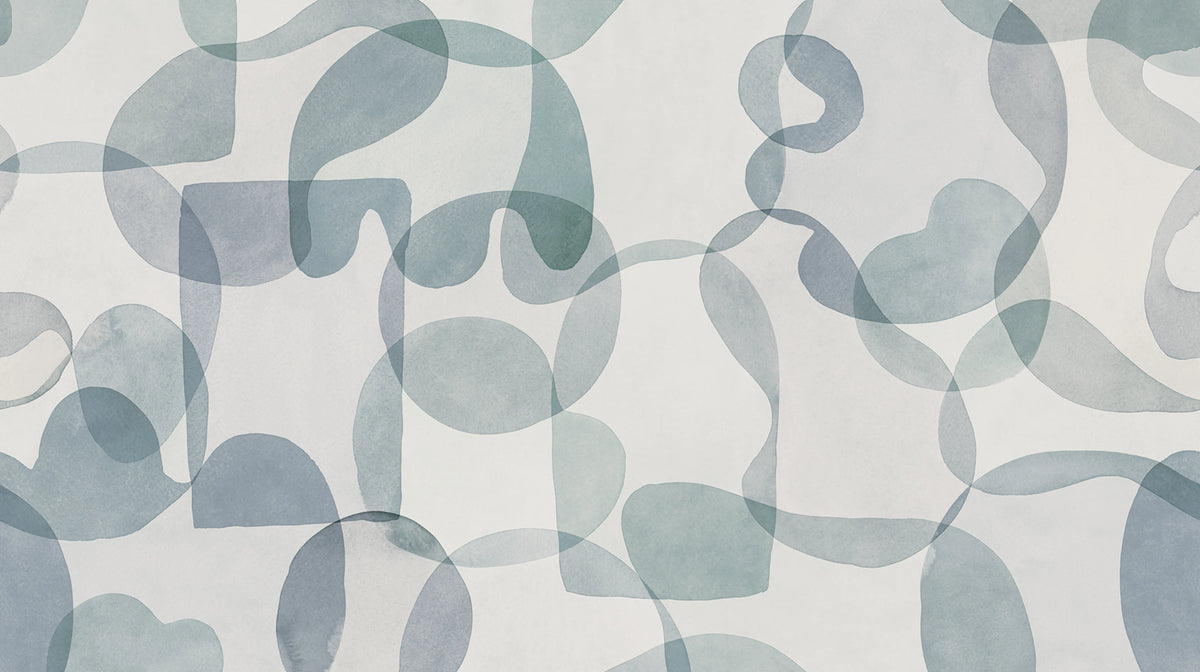 Overlap, Light Blue Mural Wallpaper - pure wallpaper artwork