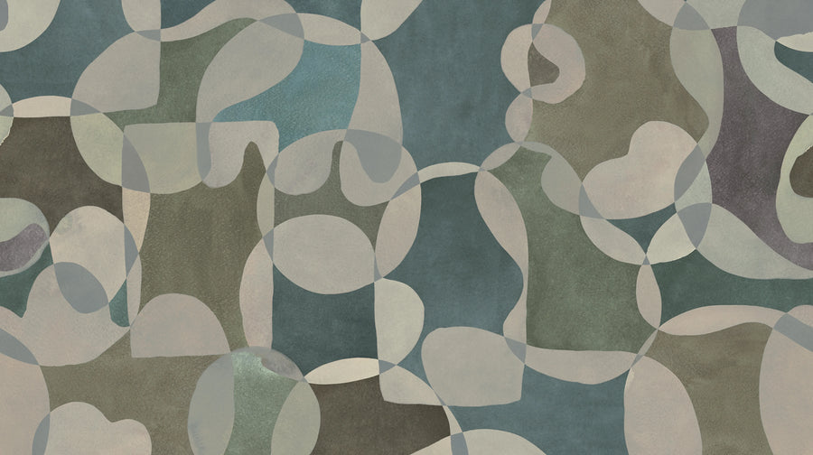 Overlap, Retro Mural Wallpaper