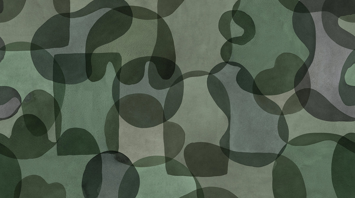 Overlap, Green Mural Wallpaper - pure wallpaper artwork