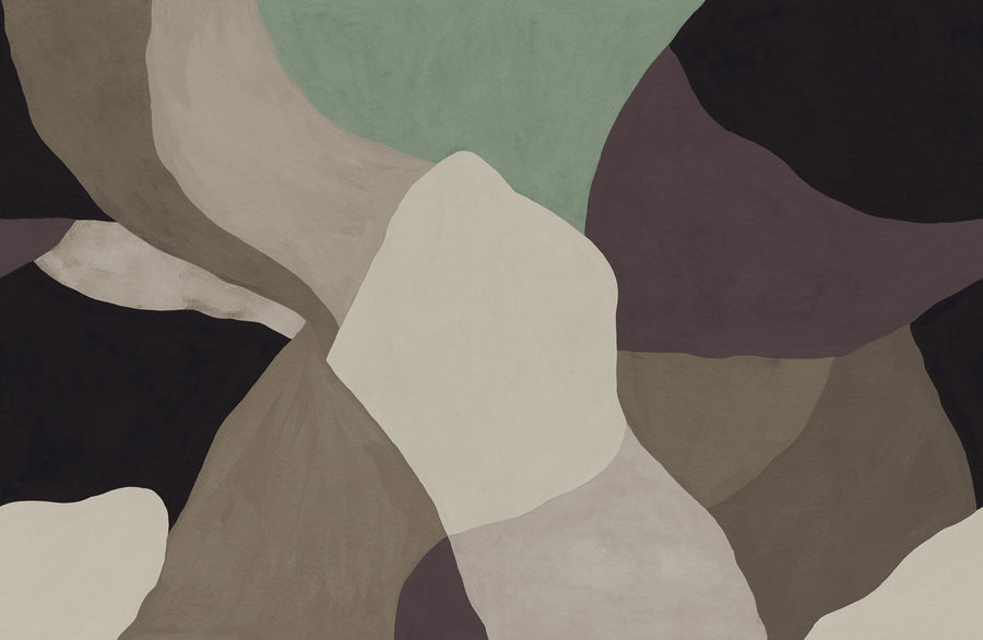 Abstract Fields, Brown Mural Wallpaper