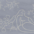 Lush Lines, Blue Mural Wallpaper - pure wallpaper artwork