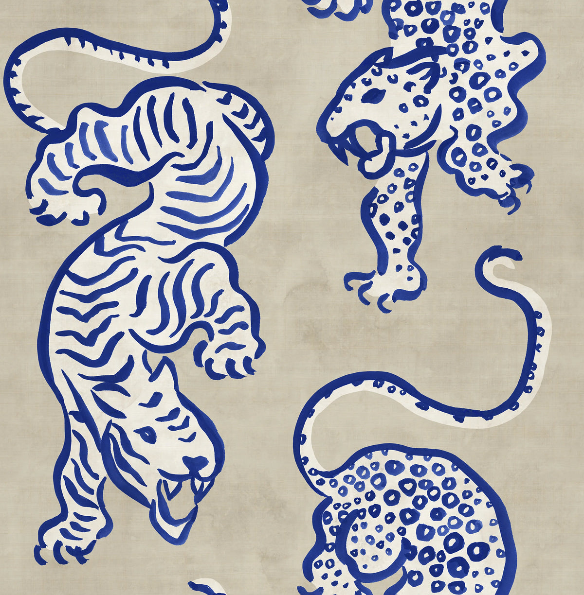 Ink Tiger, Blue Mural Wallpaper - pure wallpaper artwork