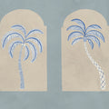 Palm Arches, Blue Mural Wallpaper - pure wallpaper artwork