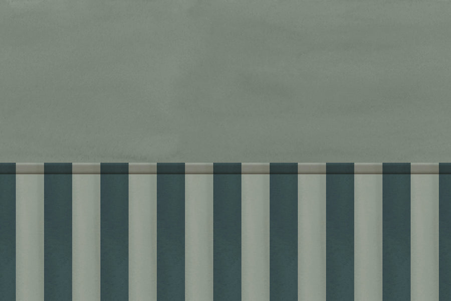 Striped Panel, Green Mural Wallpaper