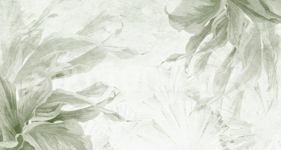 Leafy Dream, Green Mural Wallpaper