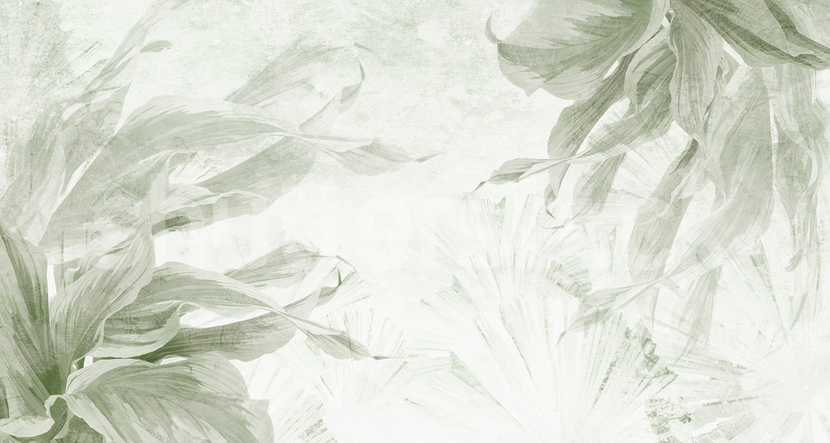 Leafy Dream, Green Mural Wallpaper - pure wallpaper artwork