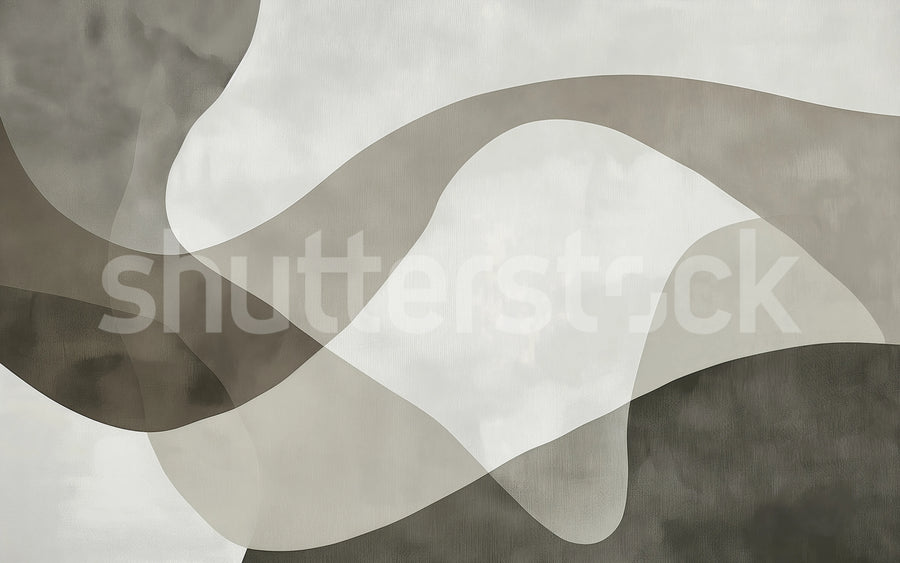 Artistic Waves, Gray Mural Wallpaper