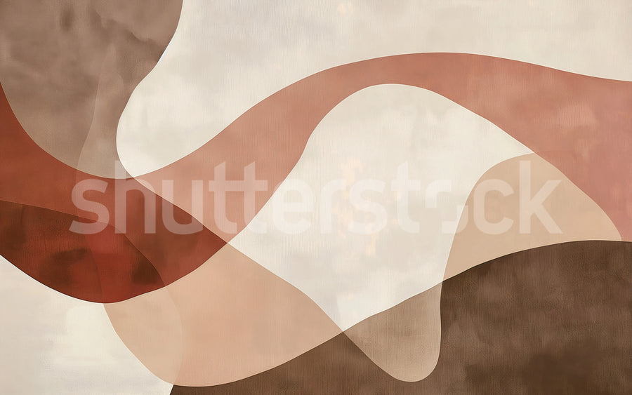 Artistic Waves, Rust Mural Wallpaper