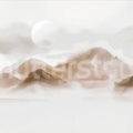 Soft Mountains, Beige Mural Wallpaper - pure wallpaper artwork