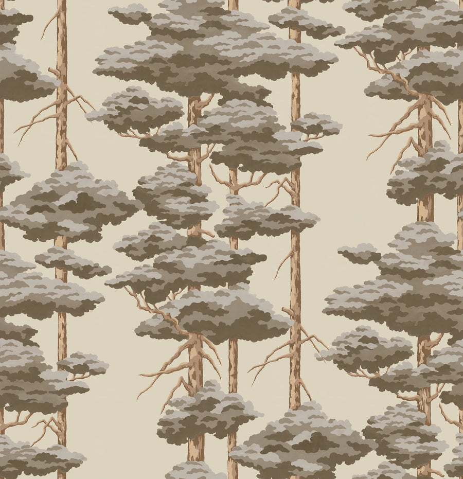 Highland Pines, Brown Mural Wallpaper