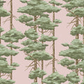 Highland Pines, Pink Mural Wallpaper - pure wallpaper artwork